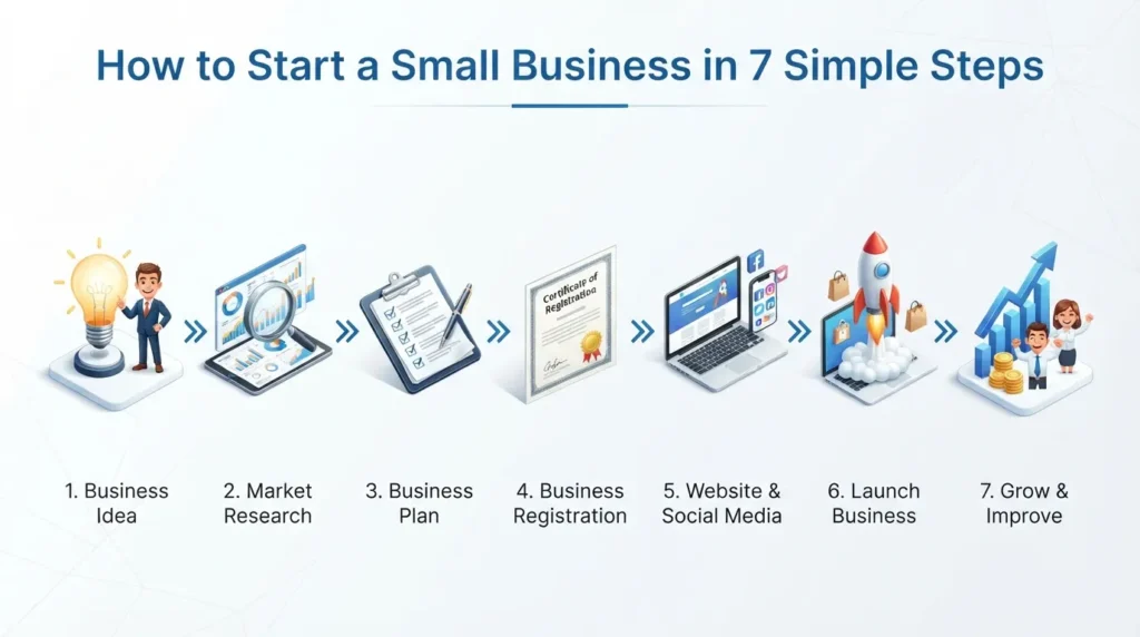 start small business ideas in steps